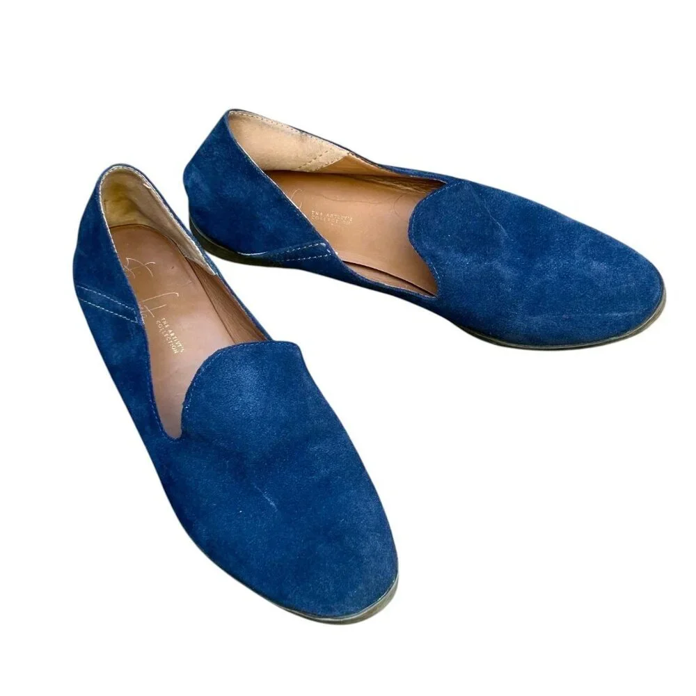 Franco Sarto Blue Suede Loafers Slip on Size 7 - Picture 2 of 10